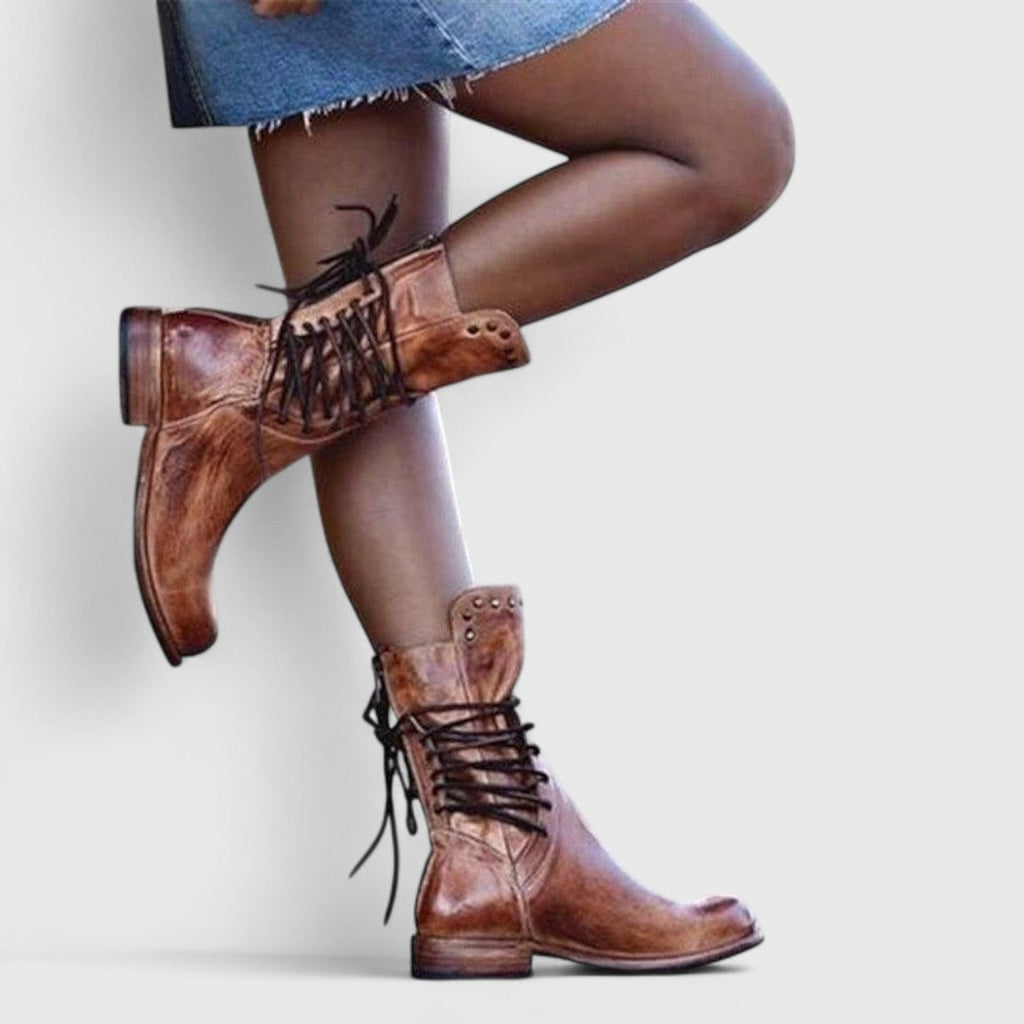 Women's Leather Calf Lace-Up Boots