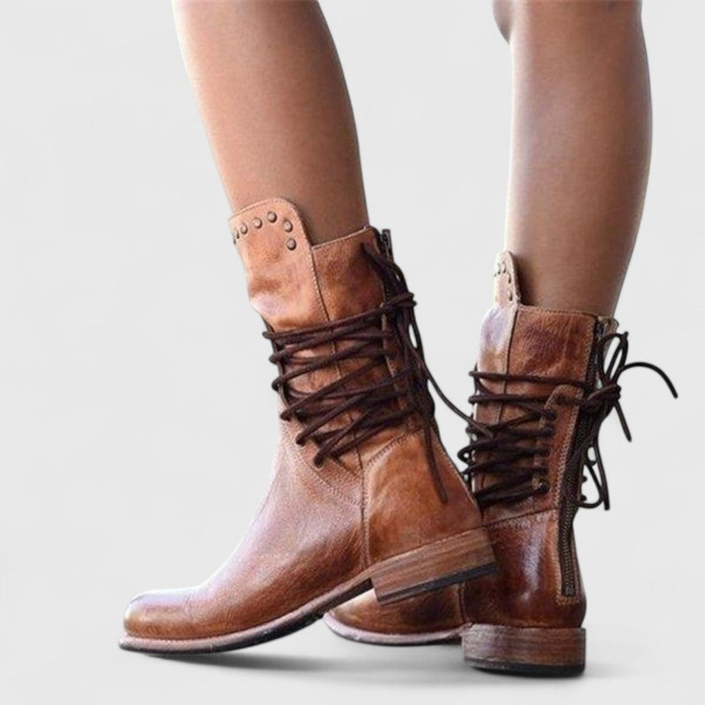 Women's Leather Calf Lace-Up Boots
