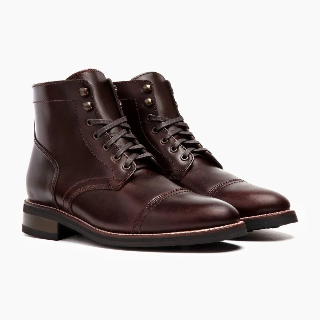 Men's Leather Cap Toe Boots