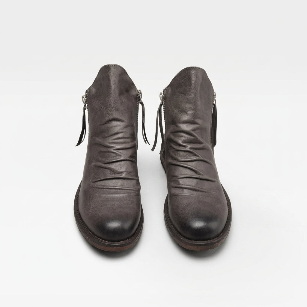 Men's Leather Slouch Ankle Boots