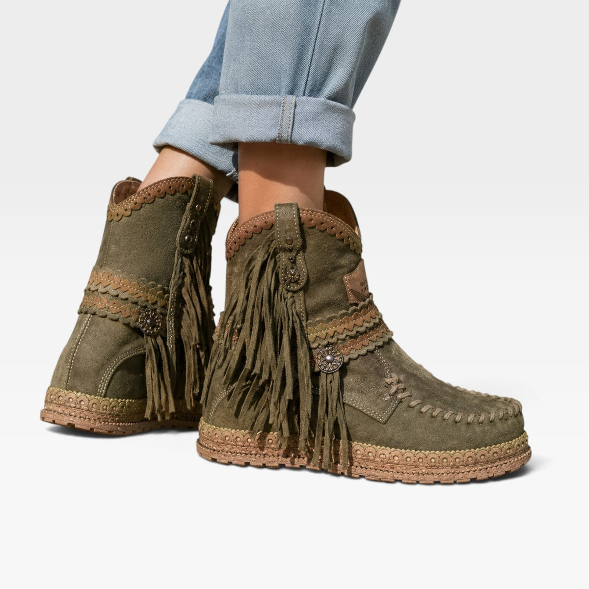 Women's Suede Fringe Ankle Boots