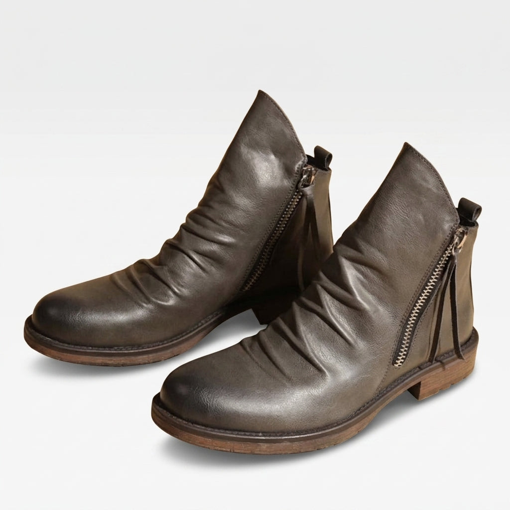 Men's Leather Slouch Ankle Boots