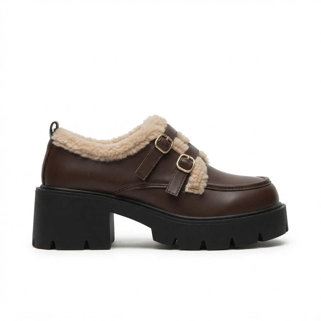 Women's Platform Monk-Strap Shoes