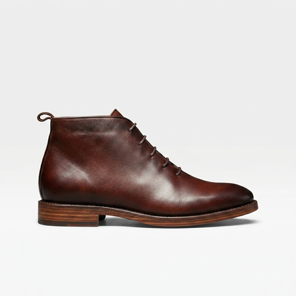 Men's Leather Lace-Up Ankle Boots