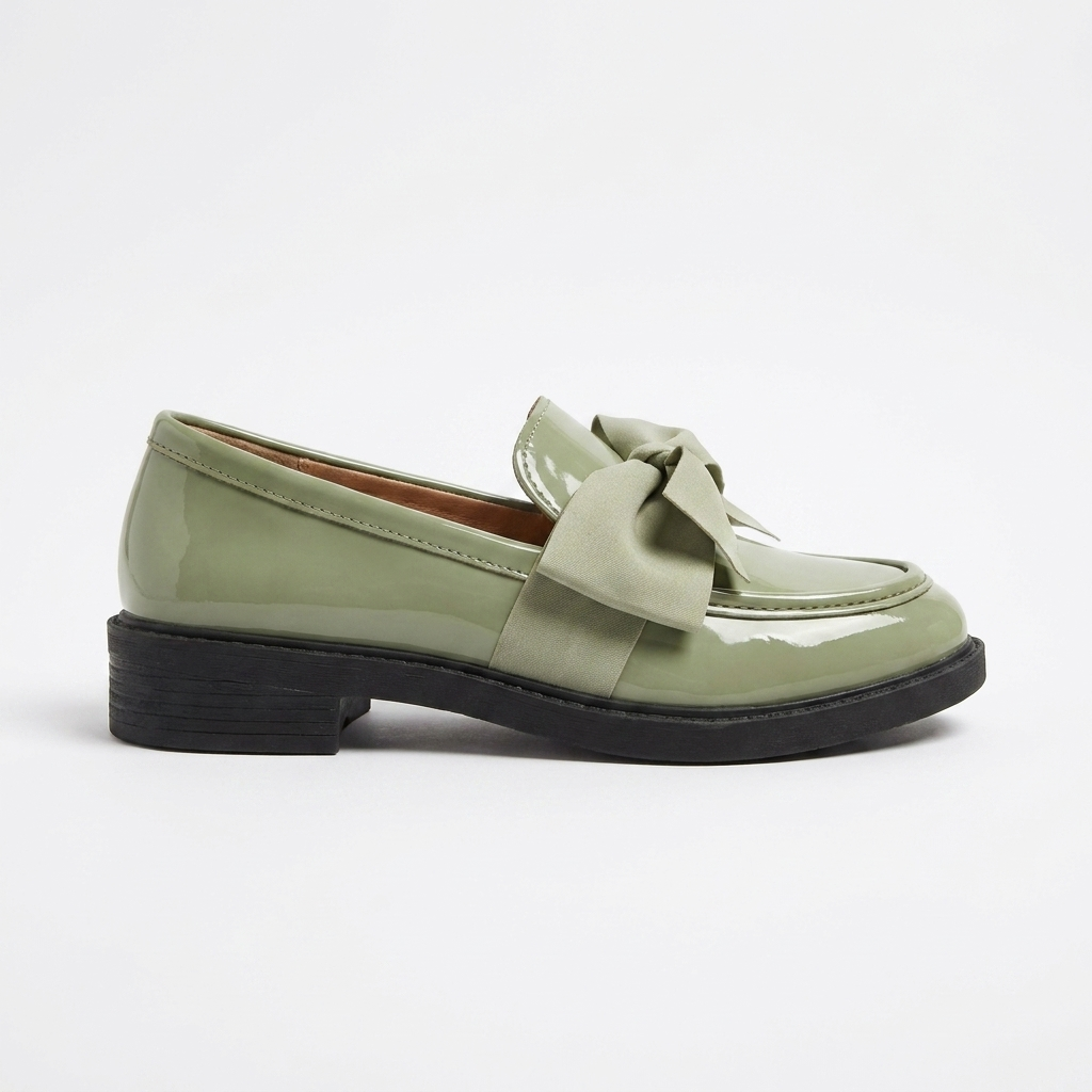Women's Glossy Bow Loafers