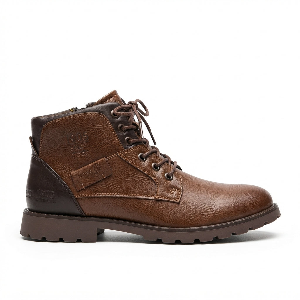 Men's Lace-Up Leather Ankle Boots