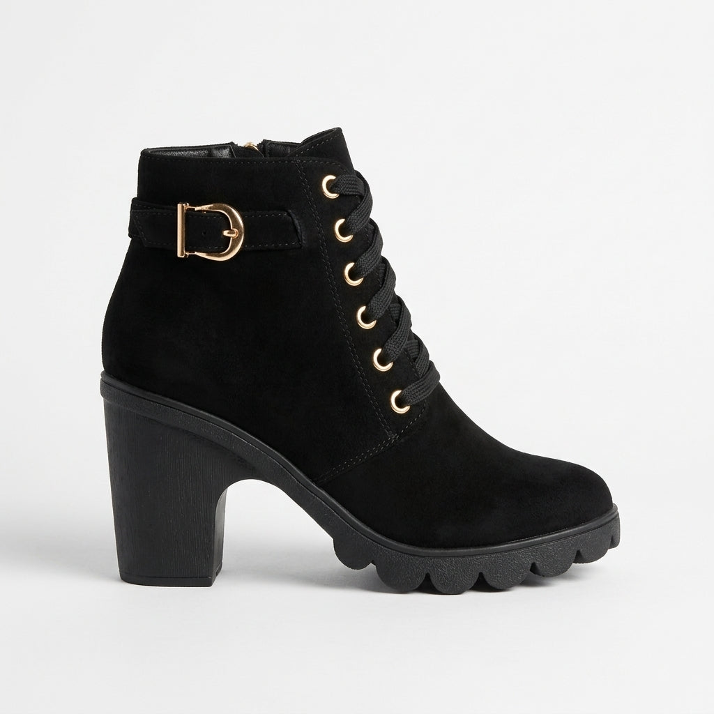 Women's Comfortable Heeled Platform Ankle Boots
