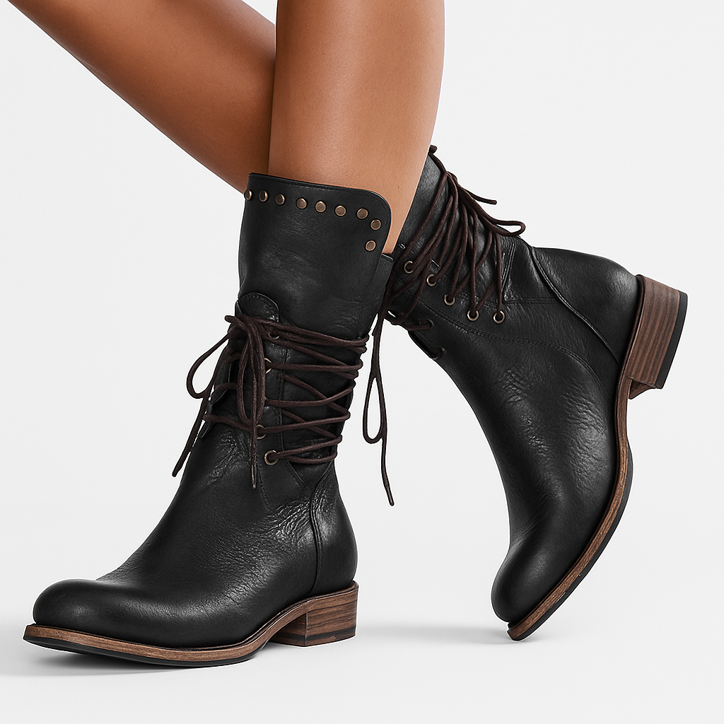 Women's Leather Calf Lace-Up Boots