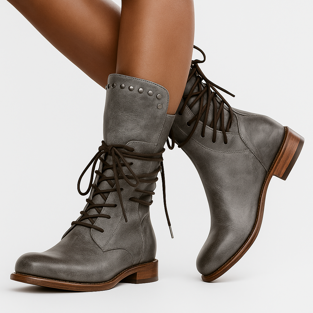 Women's Leather Calf Lace-Up Boots