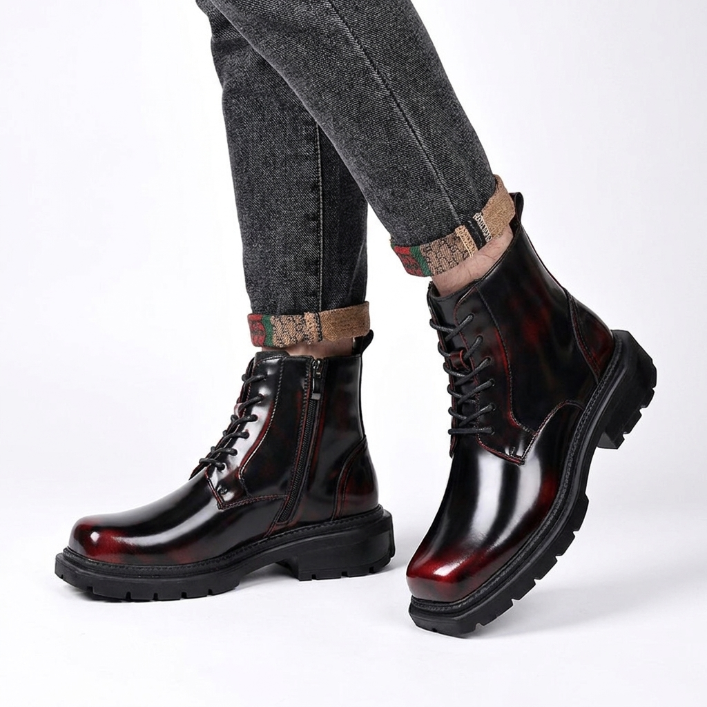 Men's Combat Leather Ankle Boots