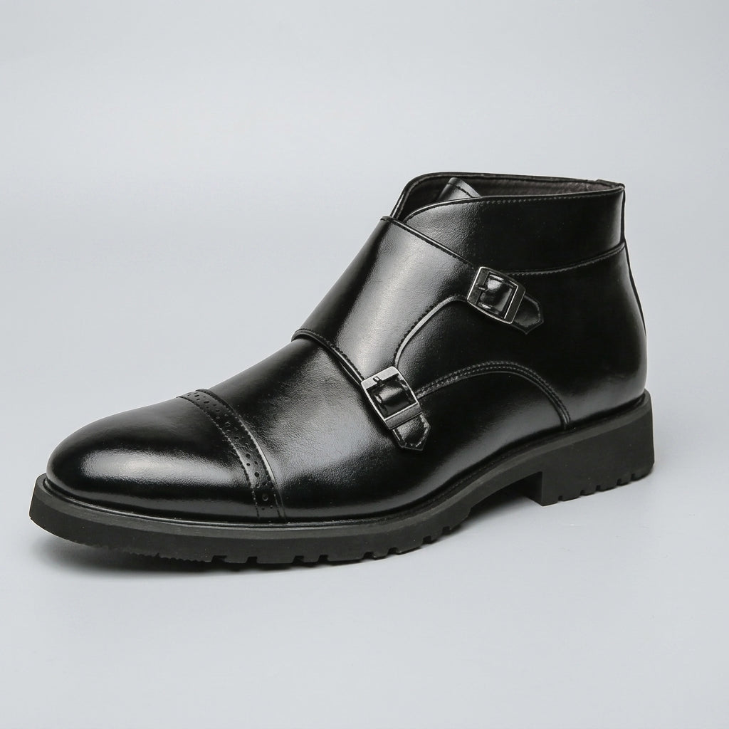 Men's Leather Monk Strap Ankle Boots