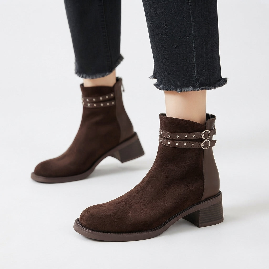 Women's Heeled Suede Ankle Boots