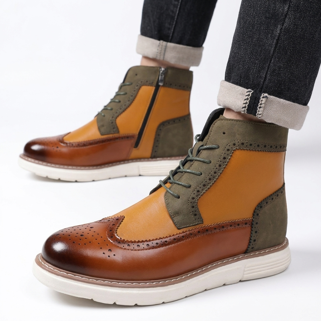Men's Casual Brogue Ankle Boots