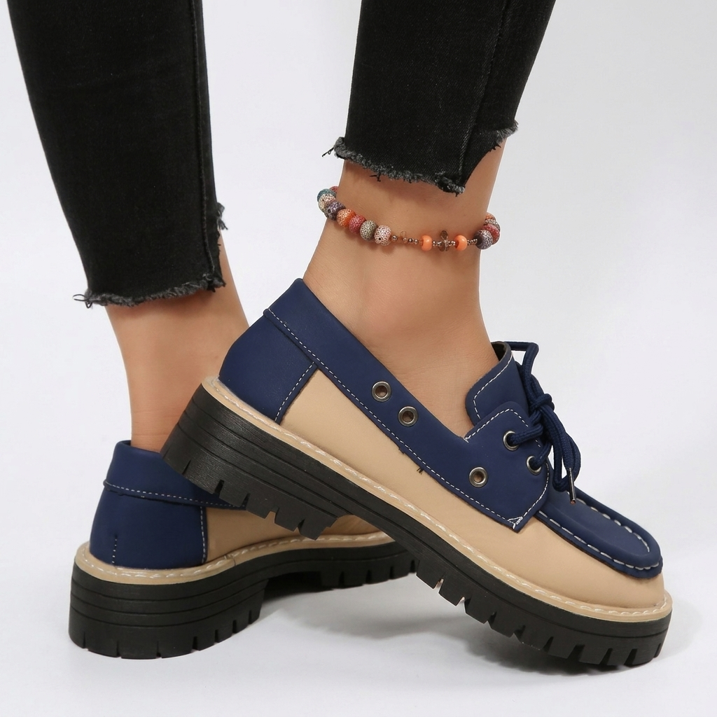 Women's Casual Platform Lace-Up Loafers