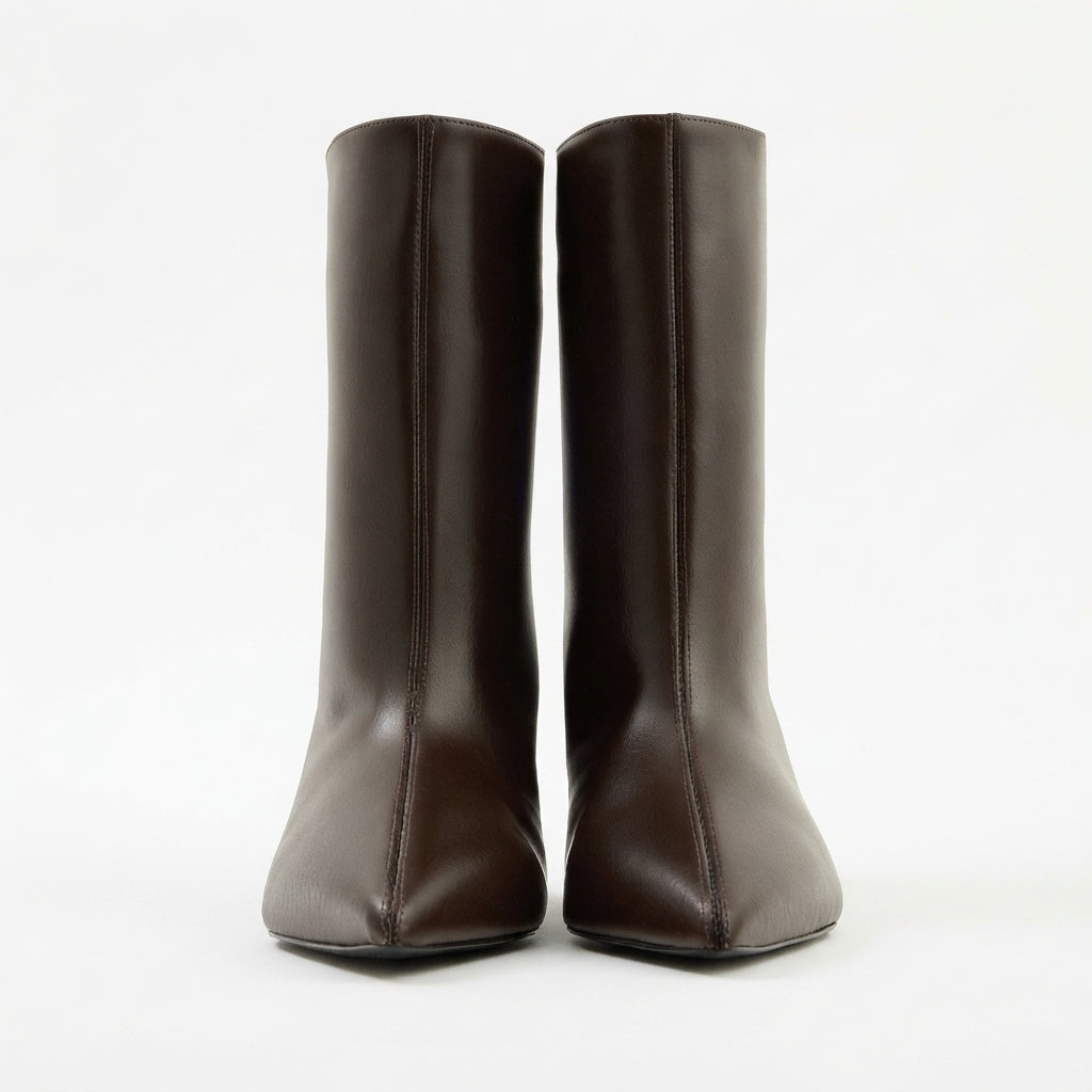 Women's Kitten Heel Leather Ankle Boots