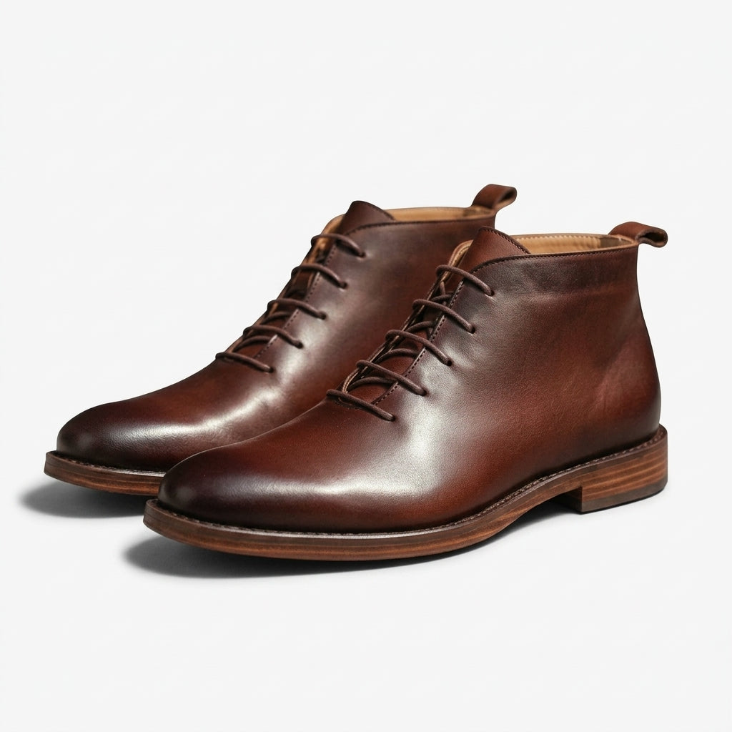 Men's Leather Lace-Up Ankle Boots