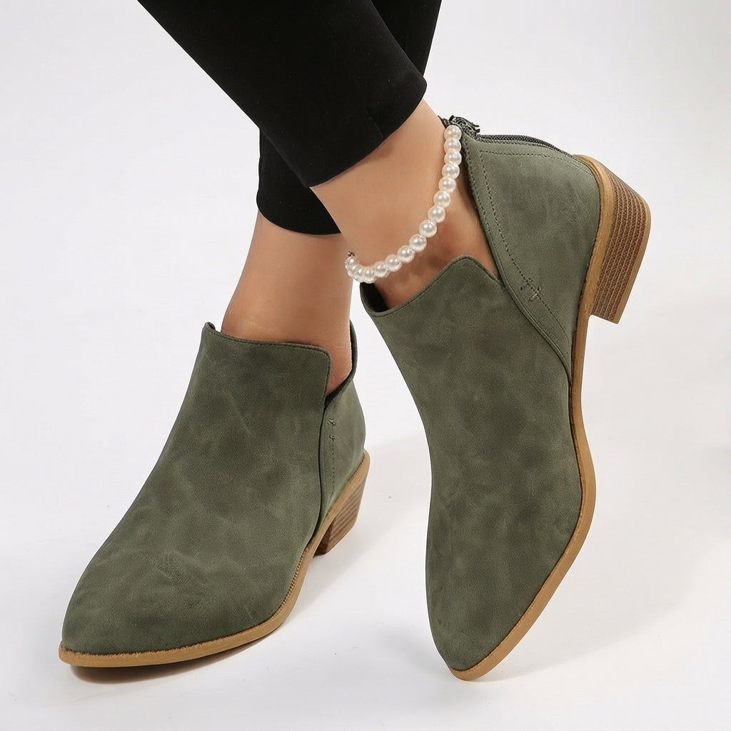 Women's Comfortable Heel Pointed Toe Ankle Boots