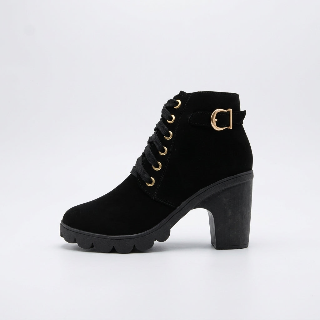 Women's Comfortable Heeled Platform Ankle Boots