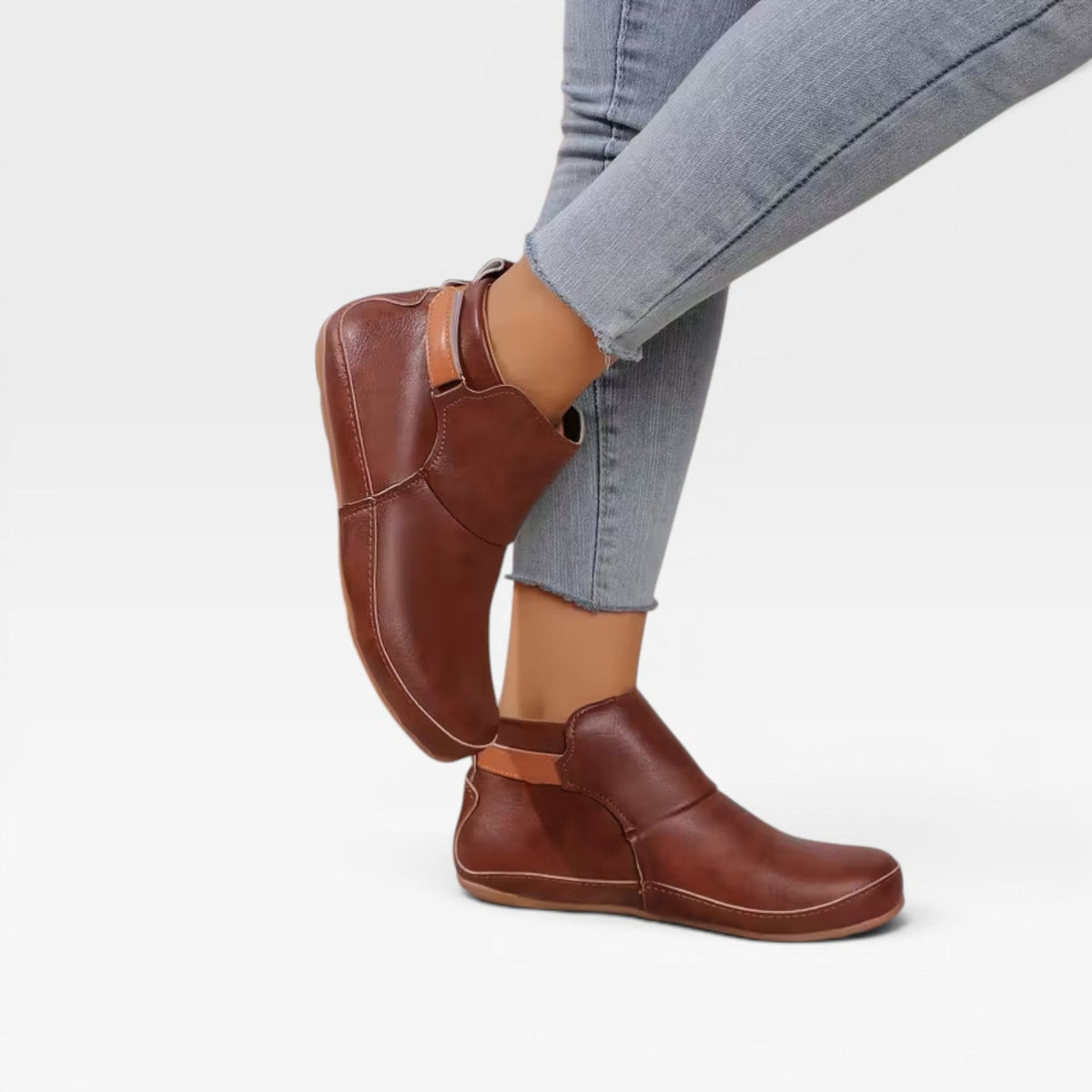 Women's Leather Ankle Boots – Cushioned Comfort Fall Booties