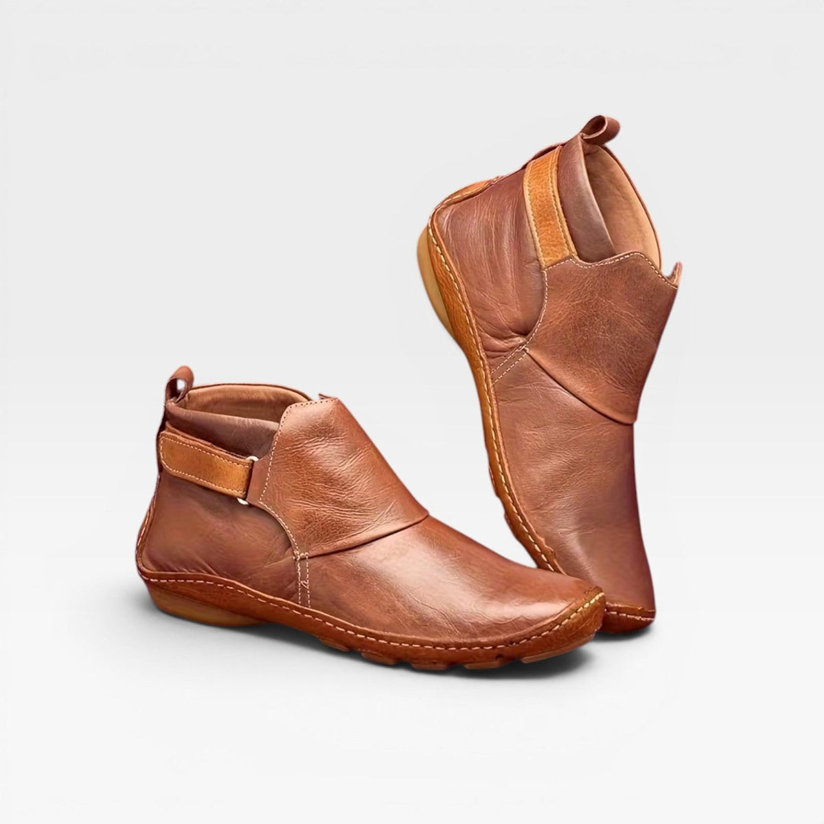 Women's Leather Ankle Boots – Cushioned Comfort Fall Booties