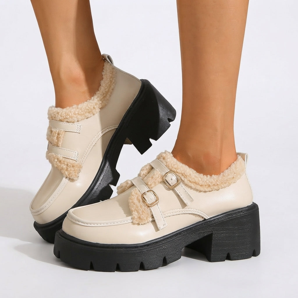 Women's Platform Monk-Strap Shoes