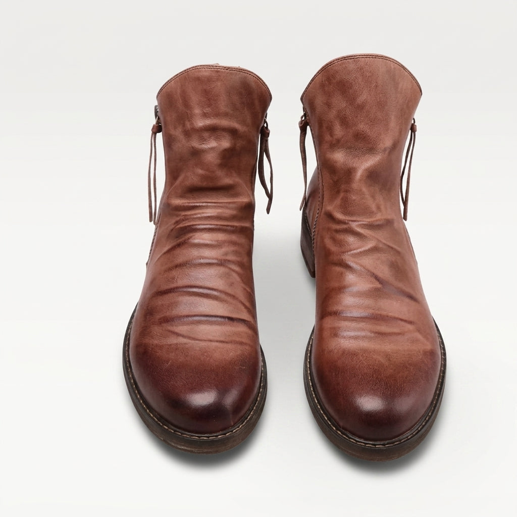 Men's Leather Slouch Ankle Boots