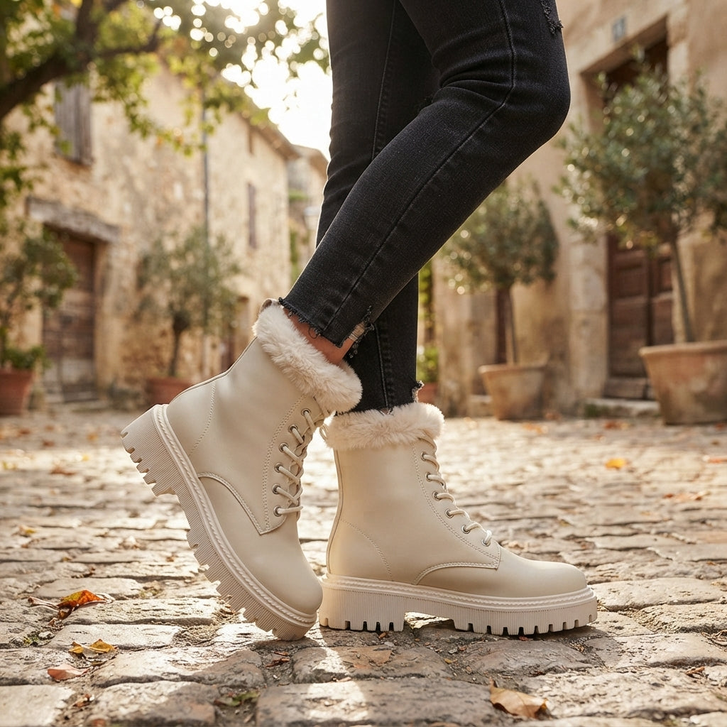 Women's Laced Lined Combat Boots