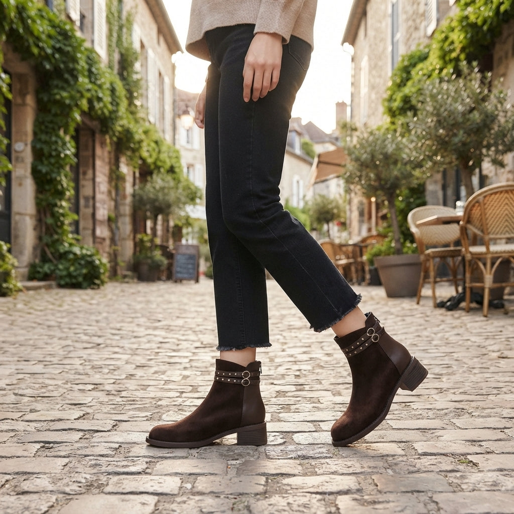 Women's Heeled Suede Ankle Boots
