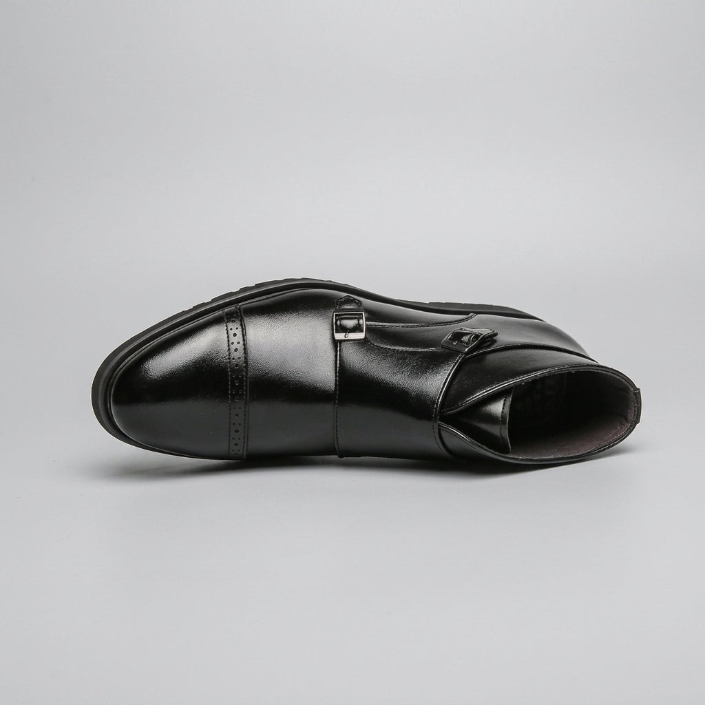 Men's Leather Monk Strap Ankle Boots
