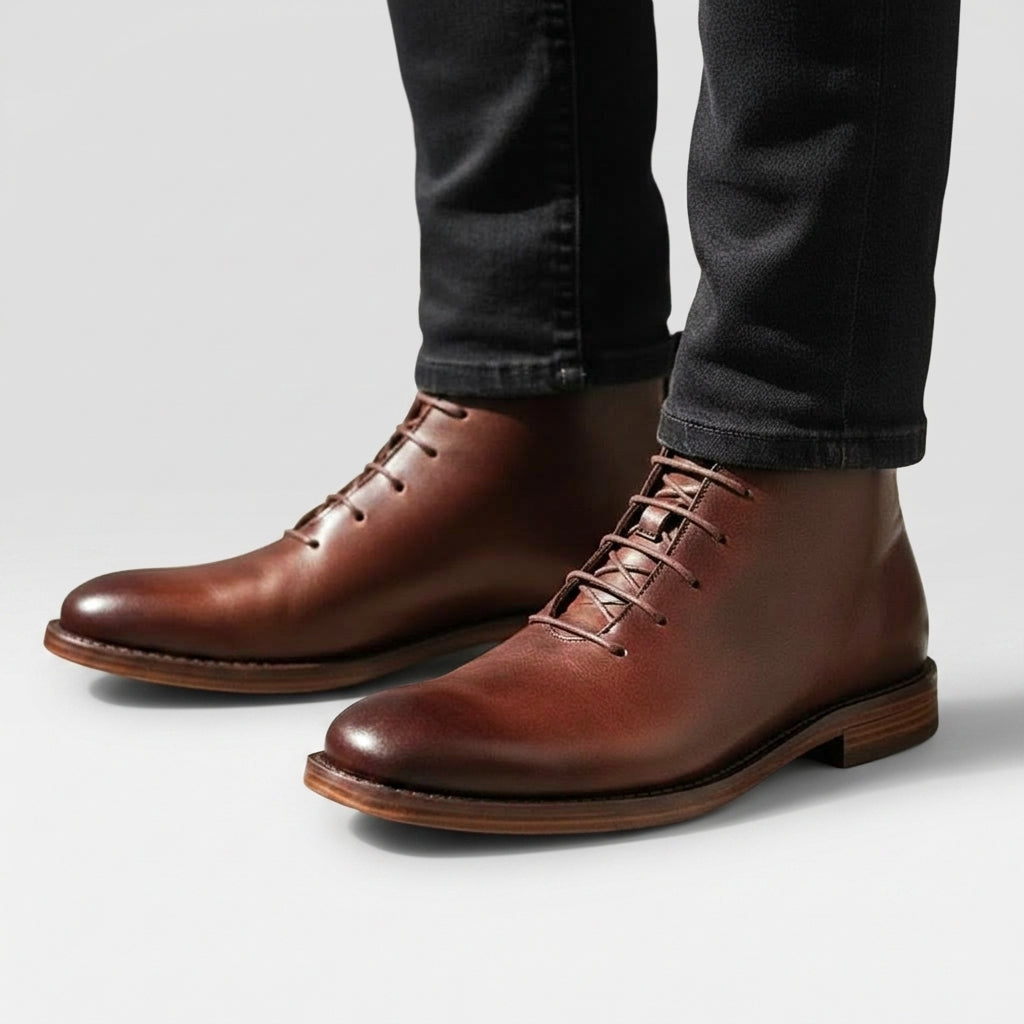 Men's Leather Lace-Up Ankle Boots
