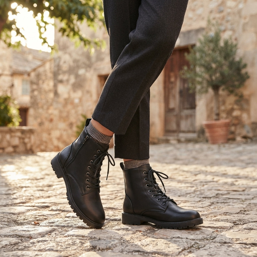 Women's Lace-Up Combat Ankle Boots