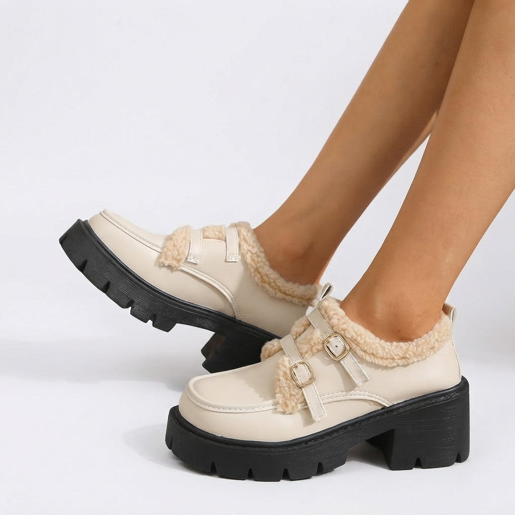 Women's Platform Monk-Strap Shoes