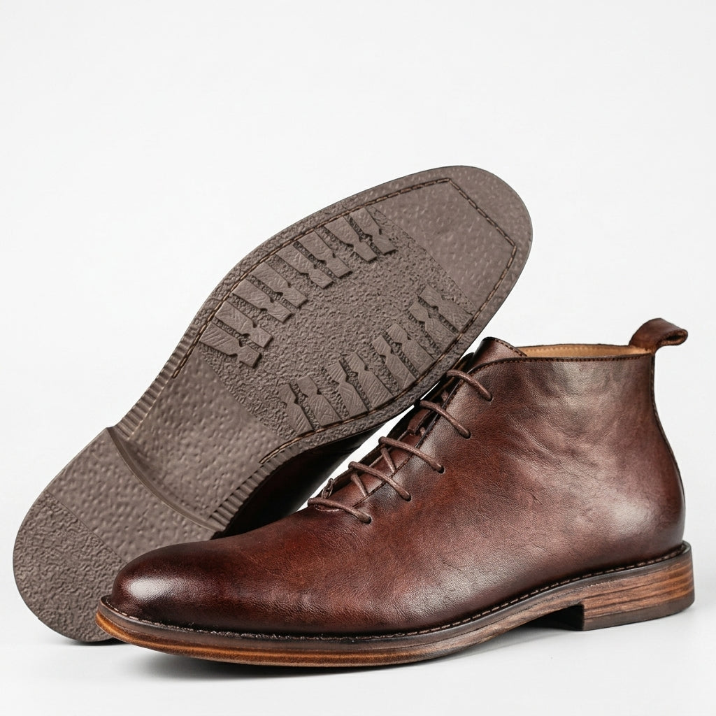 Men's Leather Slip-on Ankle Boots