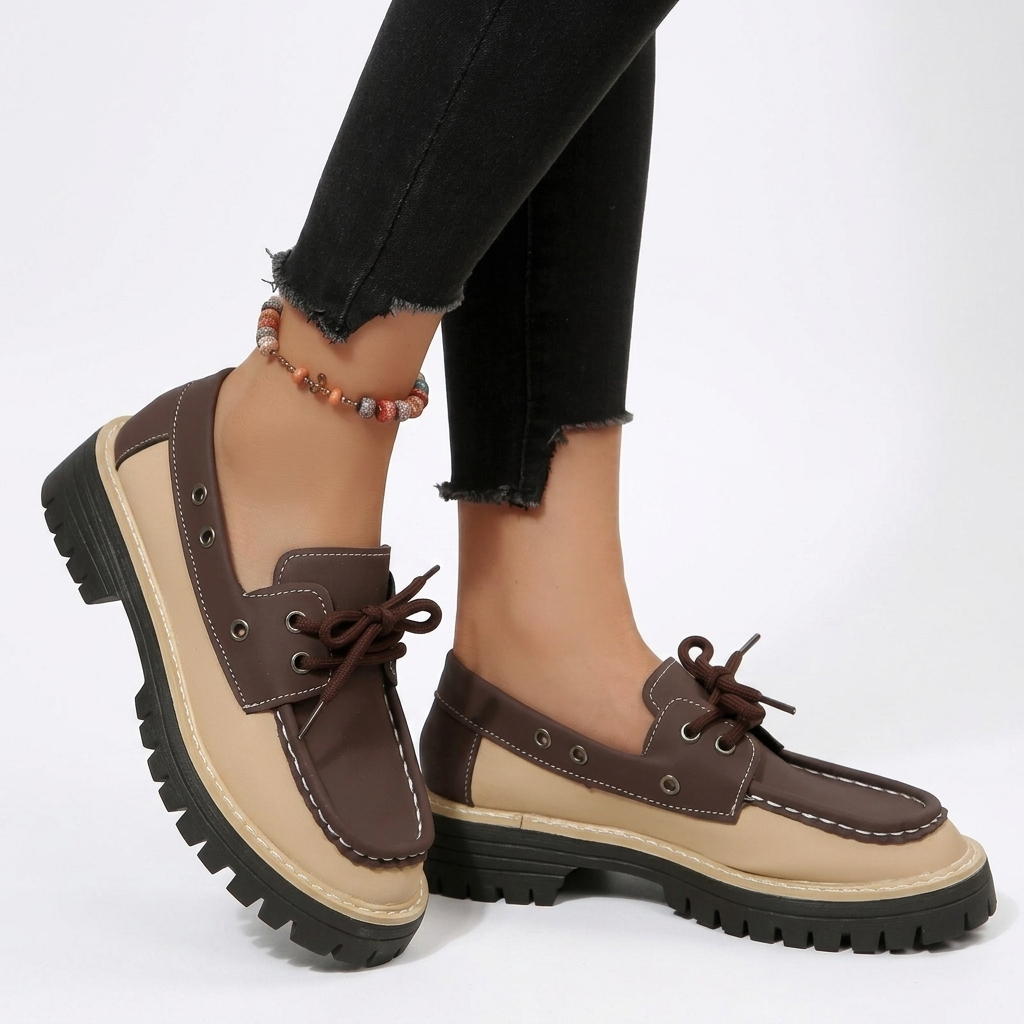 Women's Casual Platform Lace-Up Loafers