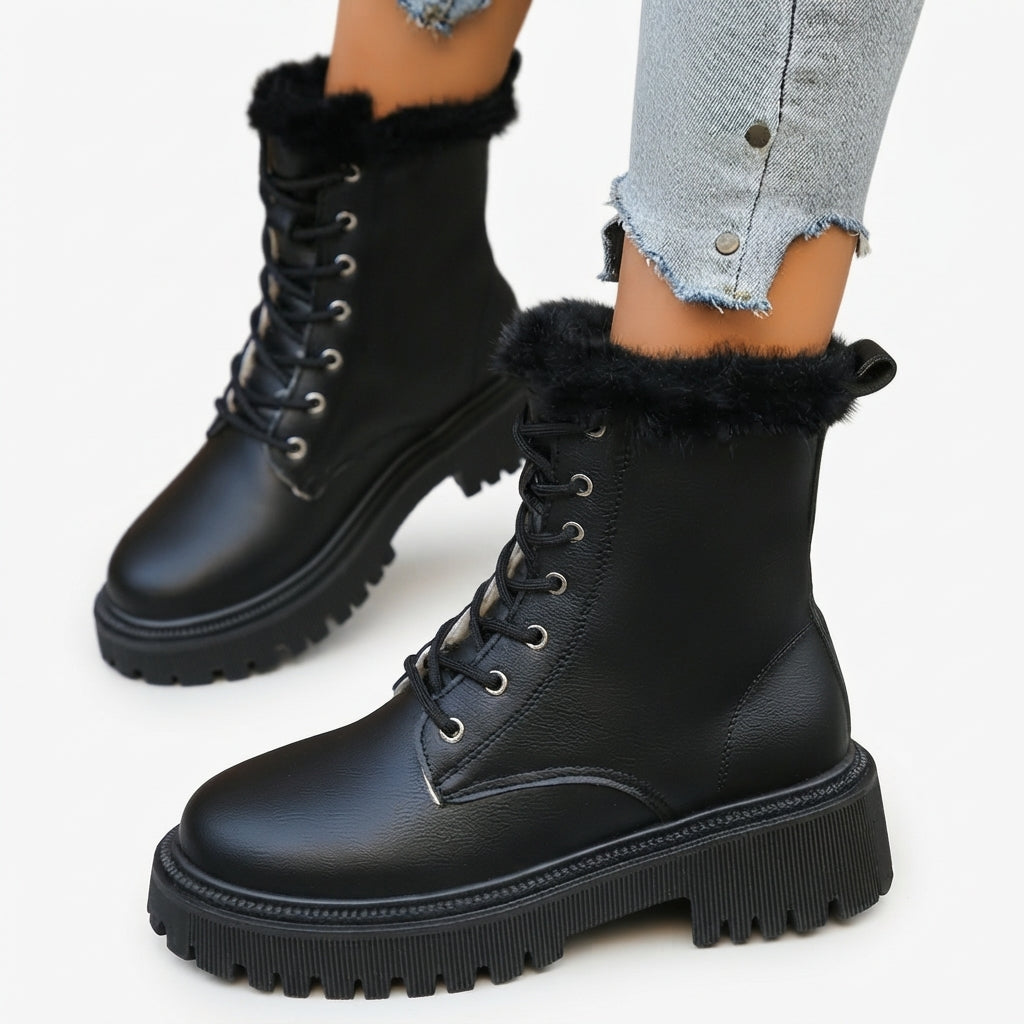 Women's Laced Lined Combat Boots