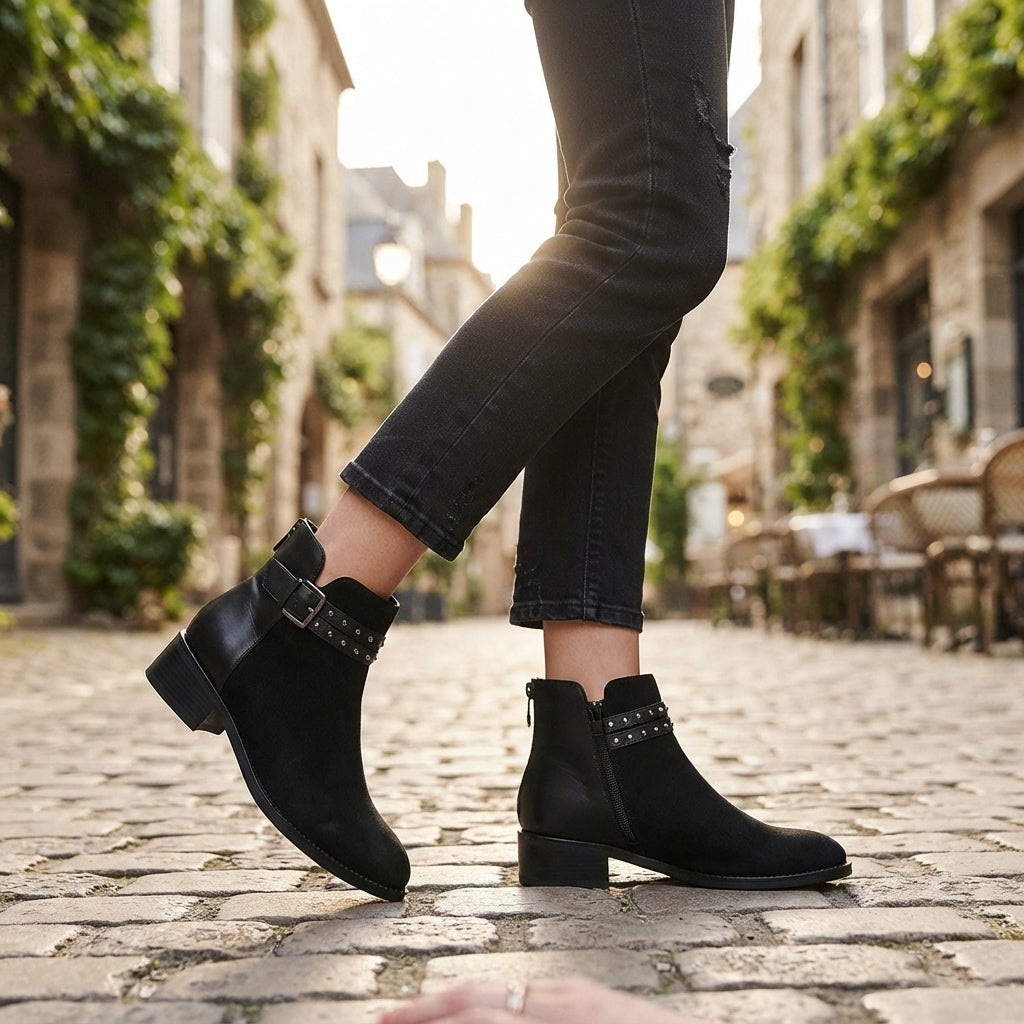Women's Heeled Suede Ankle Boots