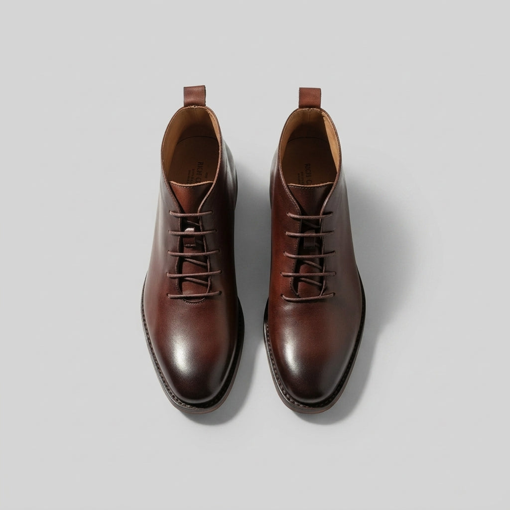 Men's Leather Lace-Up Ankle Boots