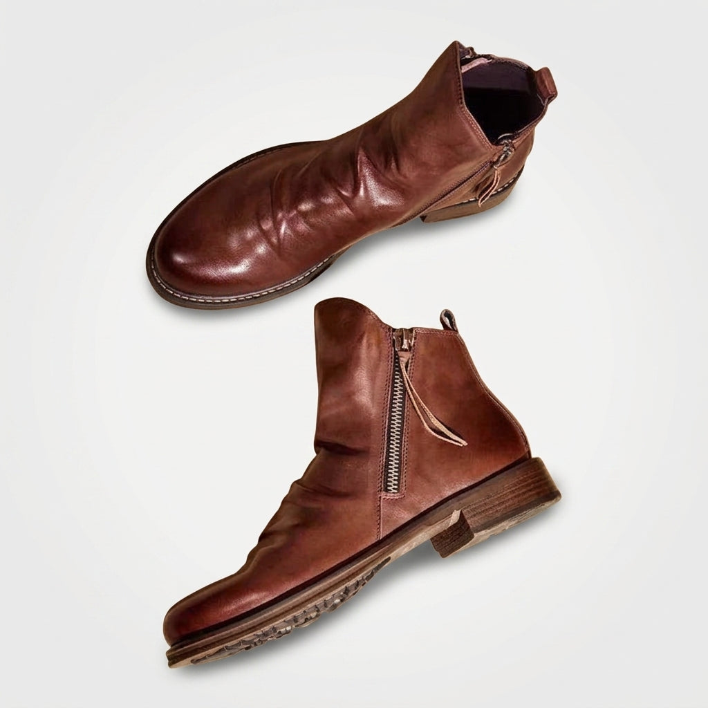 Men's Leather Slouch Ankle Boots