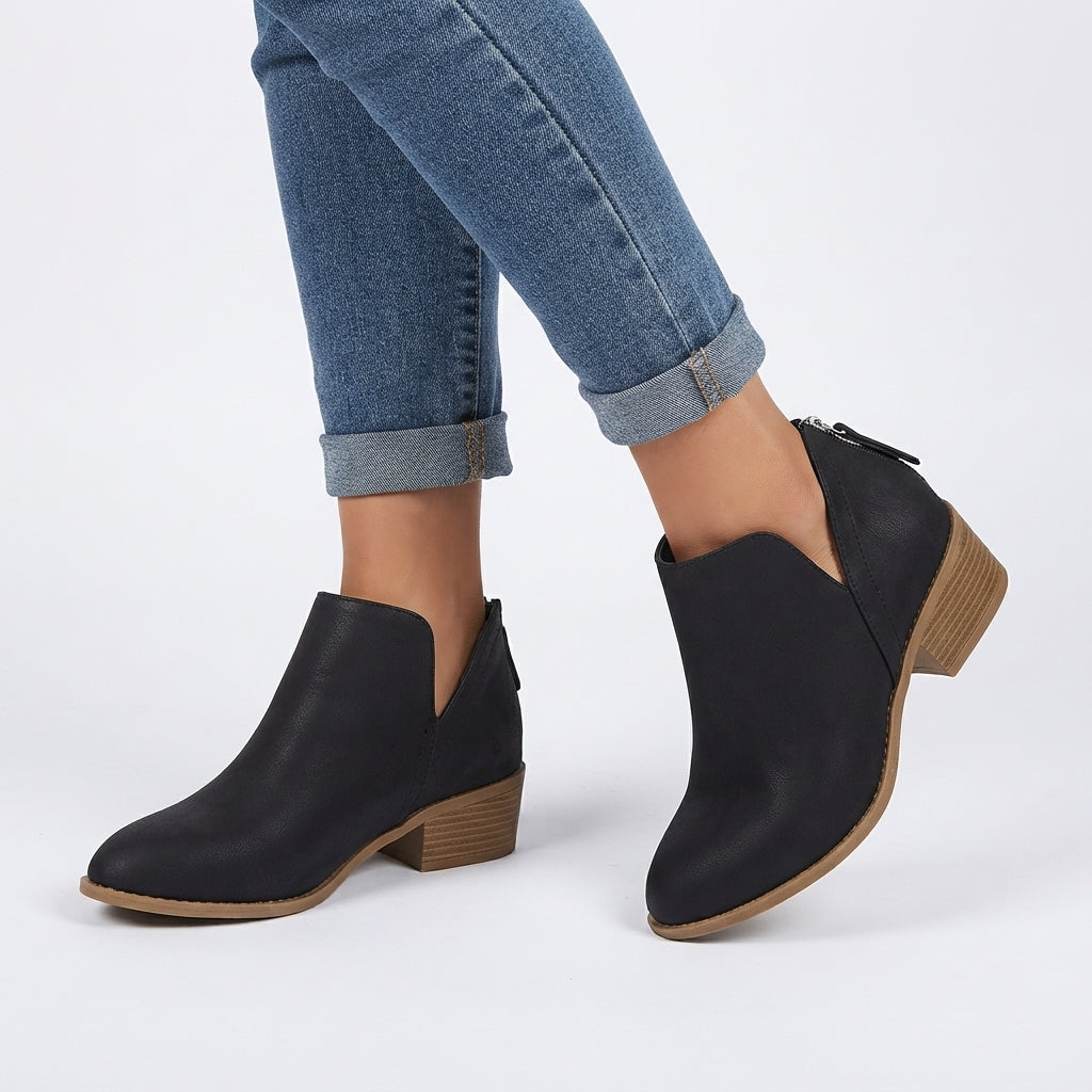 Women's Comfortable Heel Pointed Toe Ankle Boots