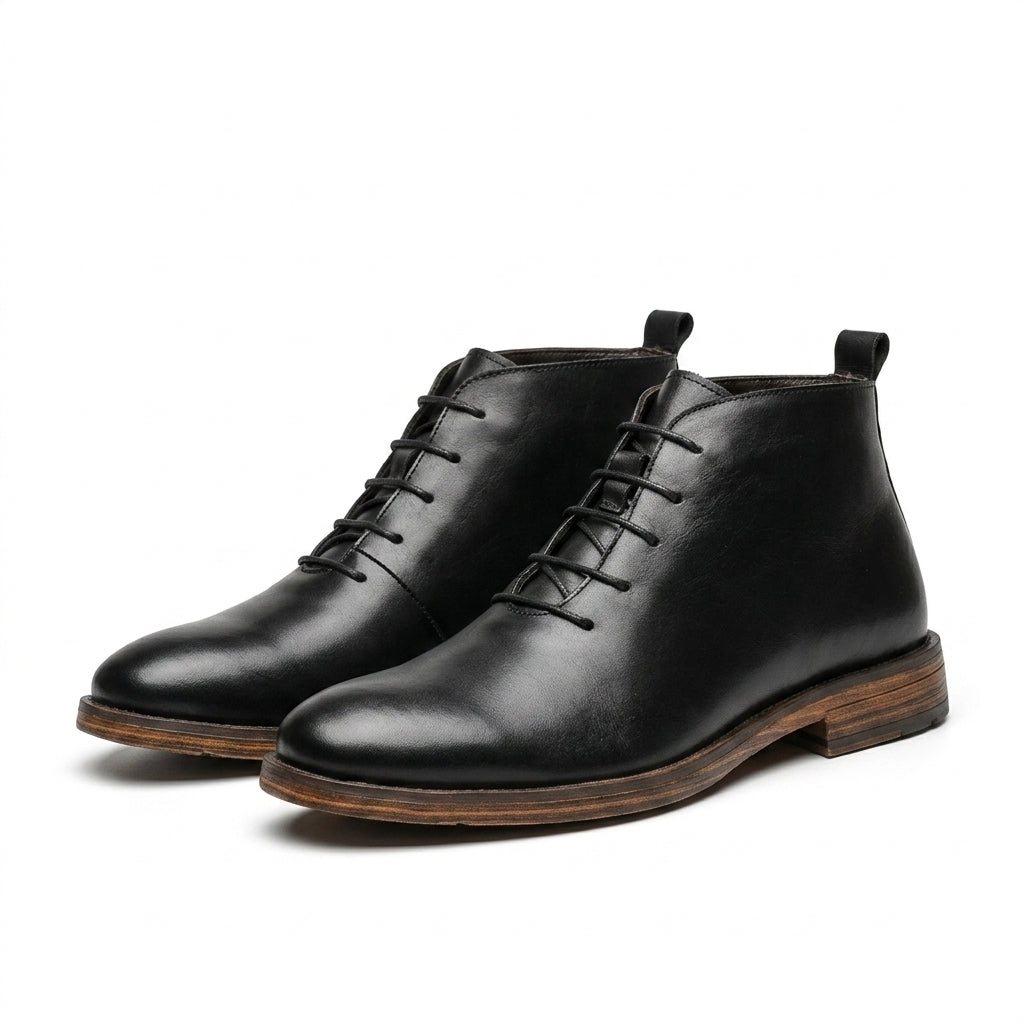 Men's Leather Slip-on Ankle Boots