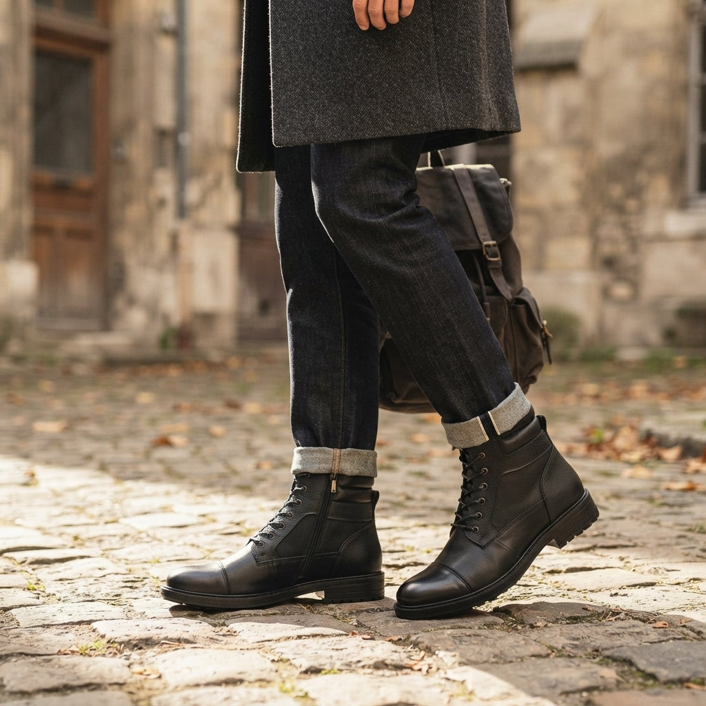 Men's Casual Outdoor Leather Combat Boots