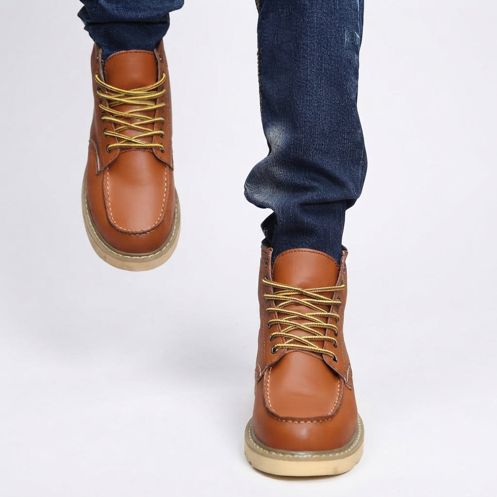 Men's Leather Lace-Up Ankle Boots