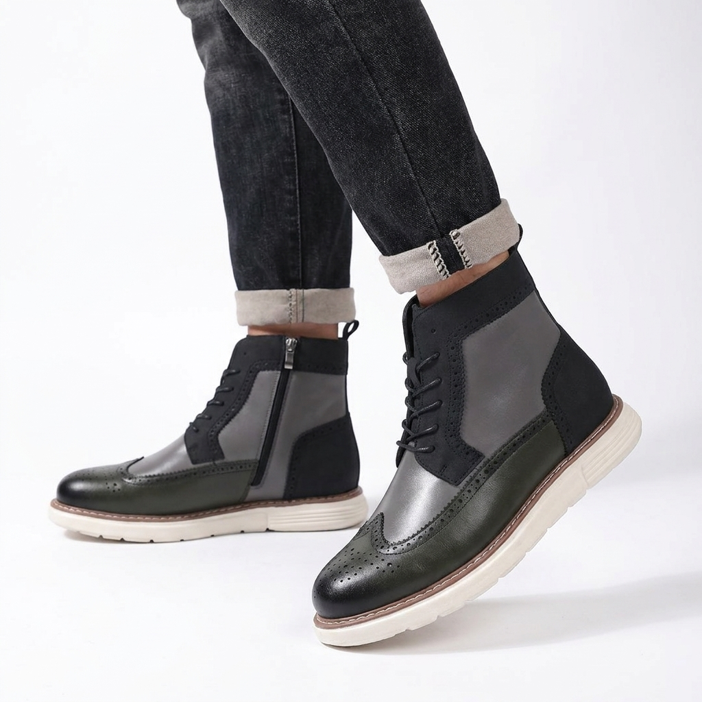 Men's Casual Brogue Ankle Boots