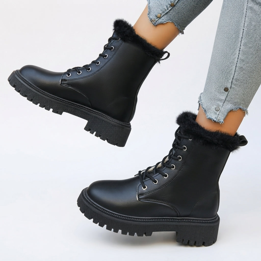 Women's Laced Lined Combat Boots