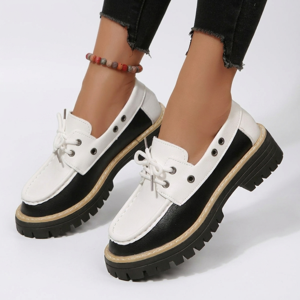Women's Casual Platform Lace-Up Loafers