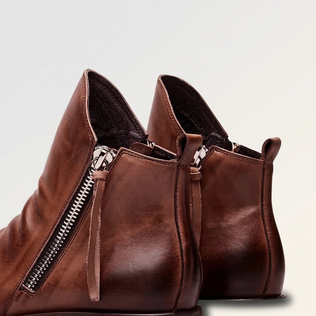 Men's Leather Slouch Ankle Boots