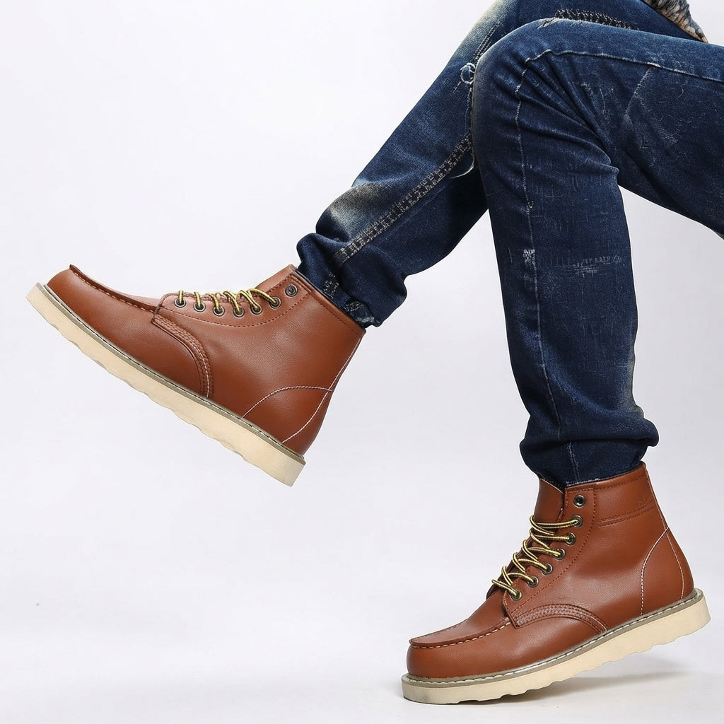 Men's Leather Lace-Up Ankle Boots