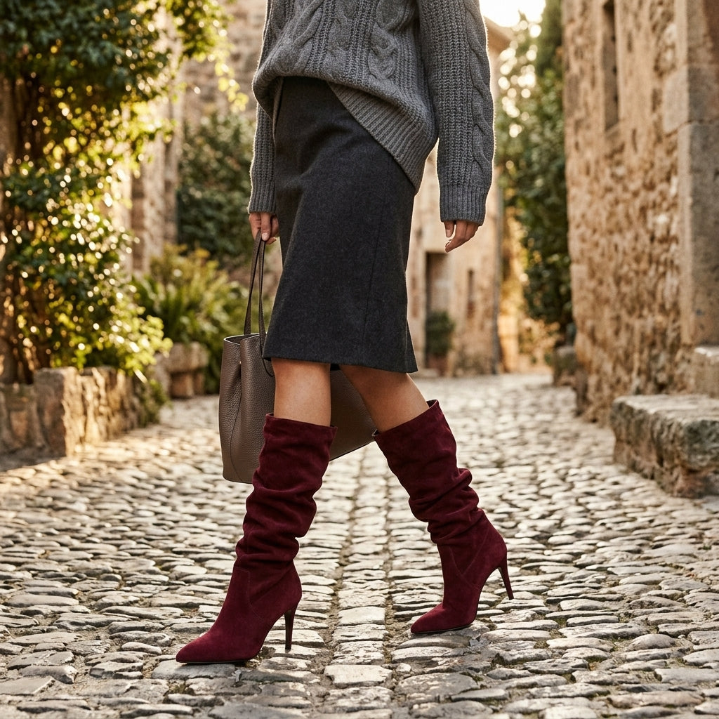 Women's Suede Knee High Boots