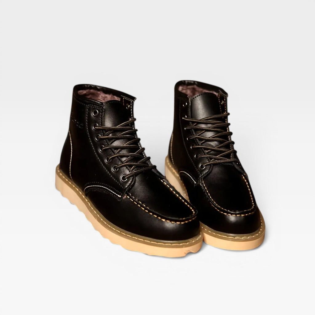Men's Leather Moc Toe Boots