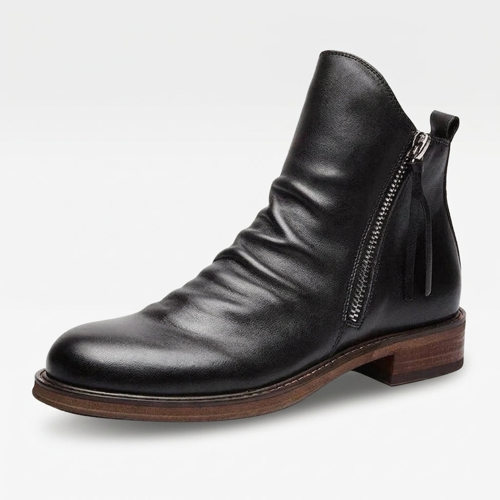 Men's Leather Slouch Ankle Boots